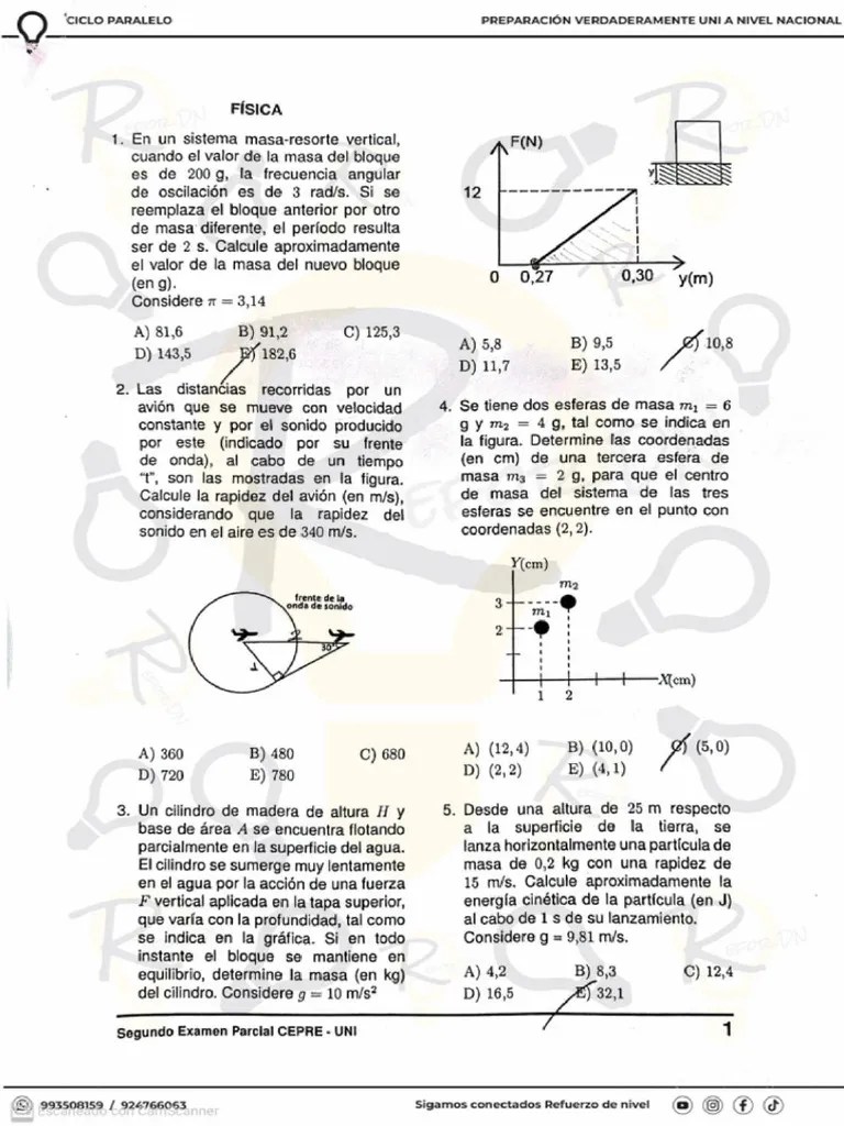 2do Parcial Cepreuni 2025-1 (Sin Claves) | PDF