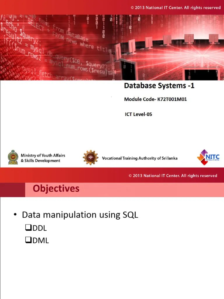 7.data Manipulation Using SQL | PDF | Sql | Relational Database