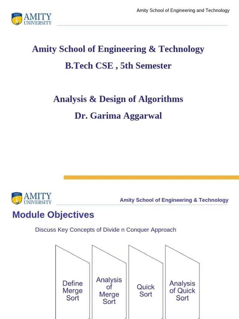 Module 2A Merge SOrt And Quick Sort | PDF | Time Complexity | Computing