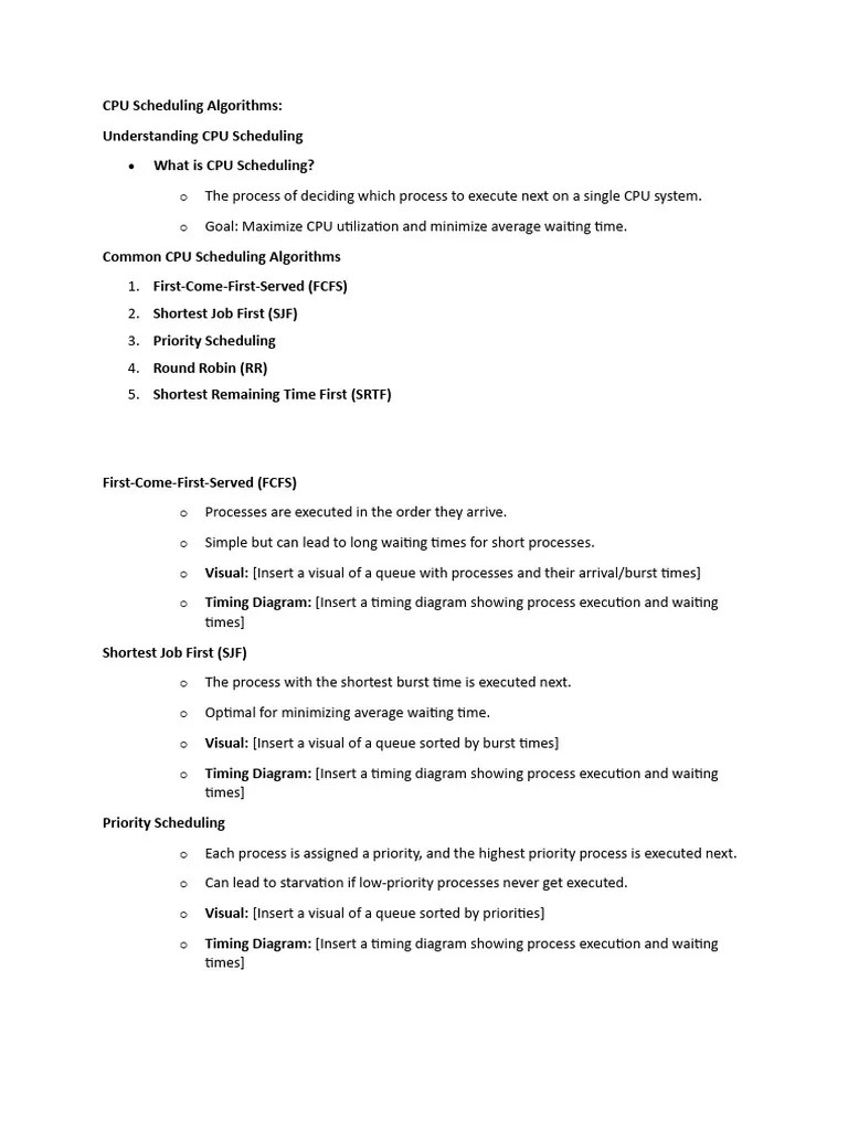 CPU Scheduling Algorithms | PDF | Scheduling (Computing) | Concurrency ...