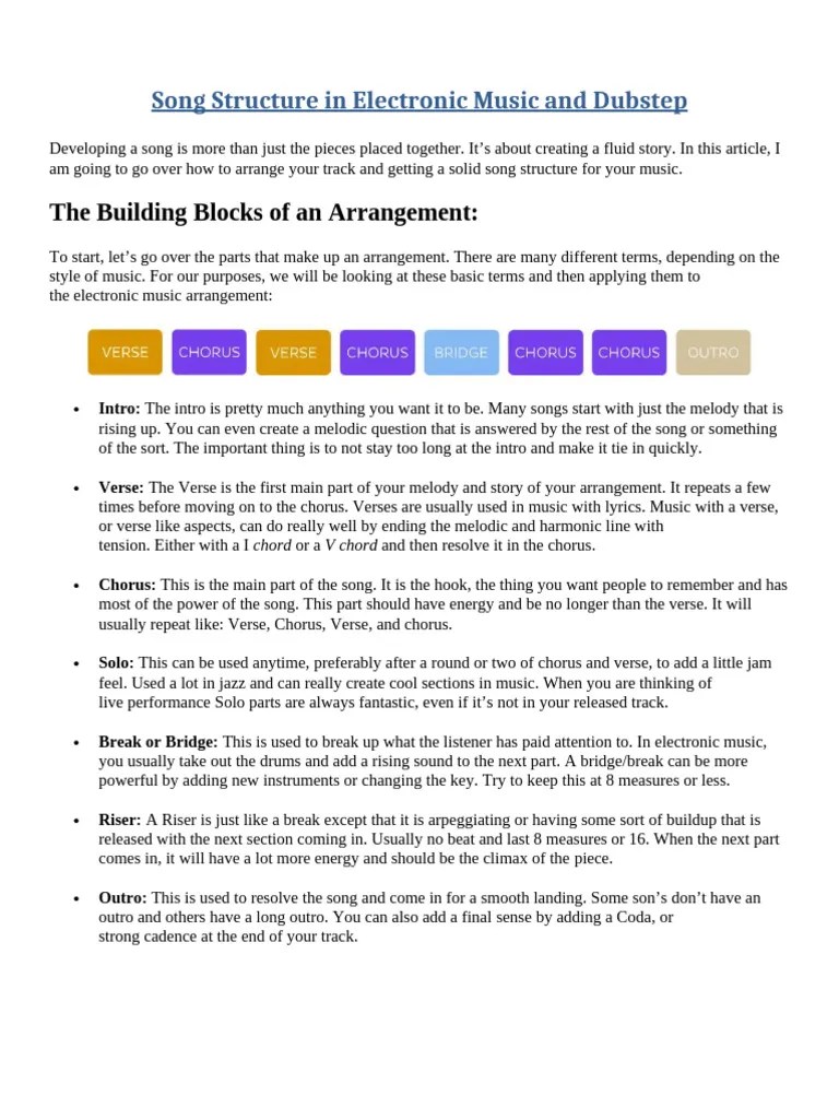 Song Structure | PDF | Song Structure | Elements Of Music