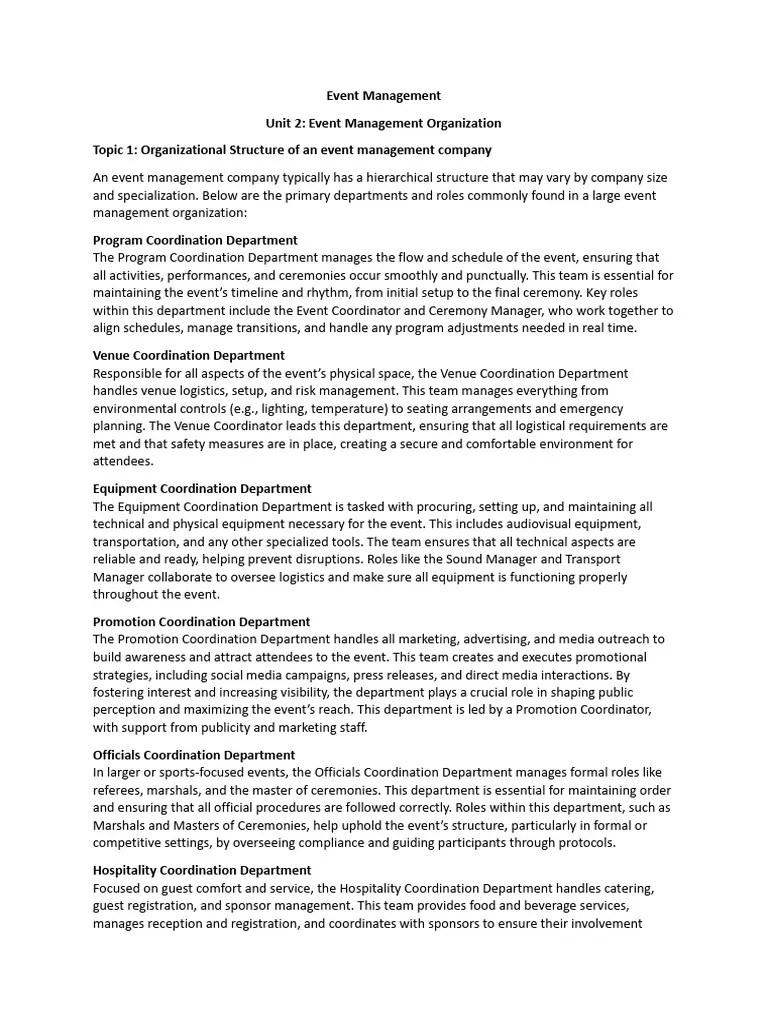 Event Management Unit 2 | PDF | Expense | Taxes