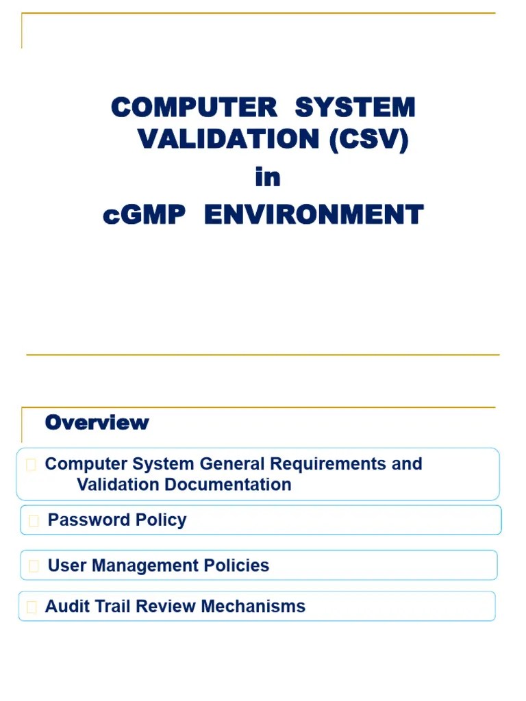 Computer System Validation In GXP Environment | PDF | Verification And ...
