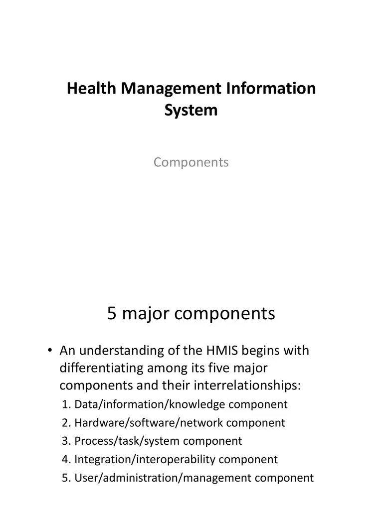 5-HMIS Components Basic Functions V1 | PDF | Electronic Health Record ...