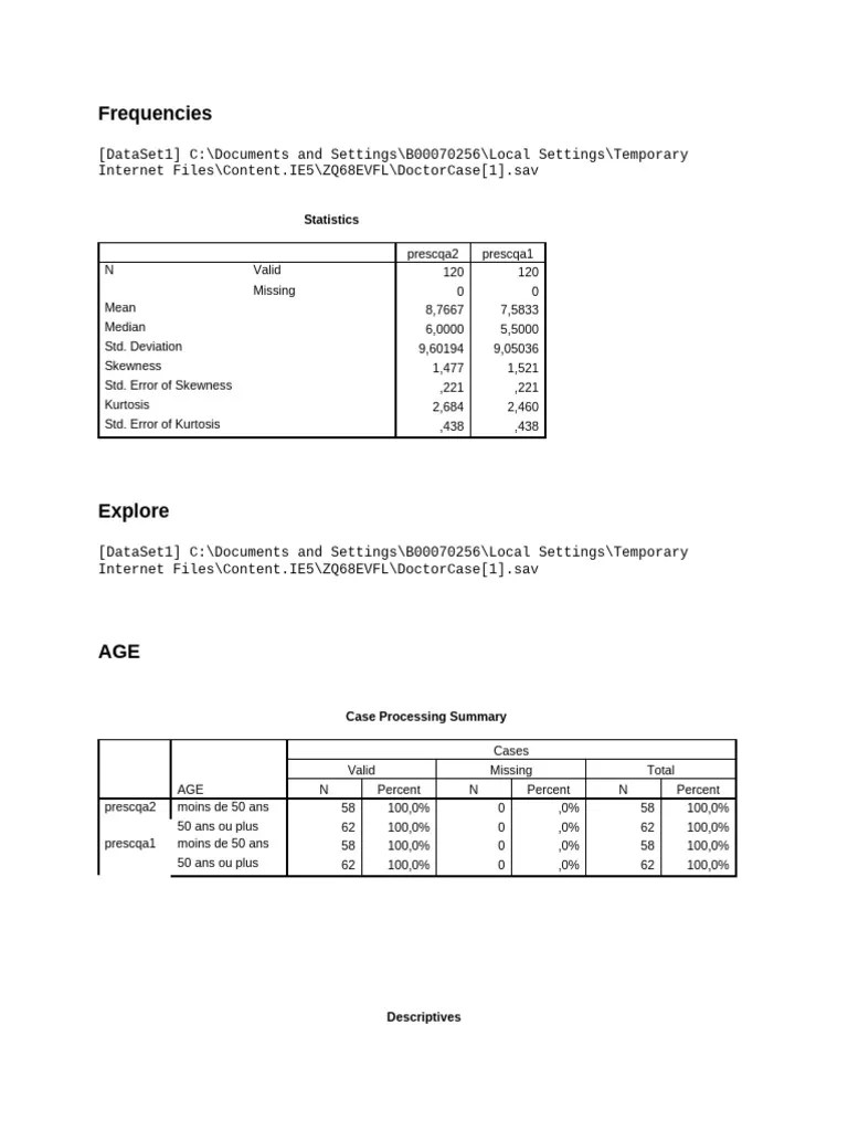 SPSS | PDF | Chi Squared Test | Skewness