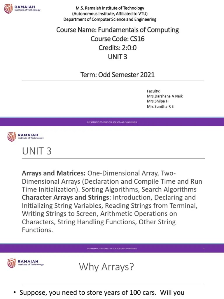 FOC Unit 3 Slides | PDF | Integer (Computer Science) | String (Computer ...