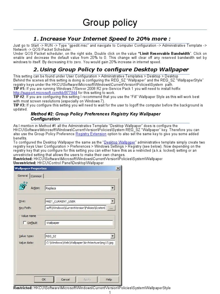 Group Policy | PDF | Group Policy | Windows Registry