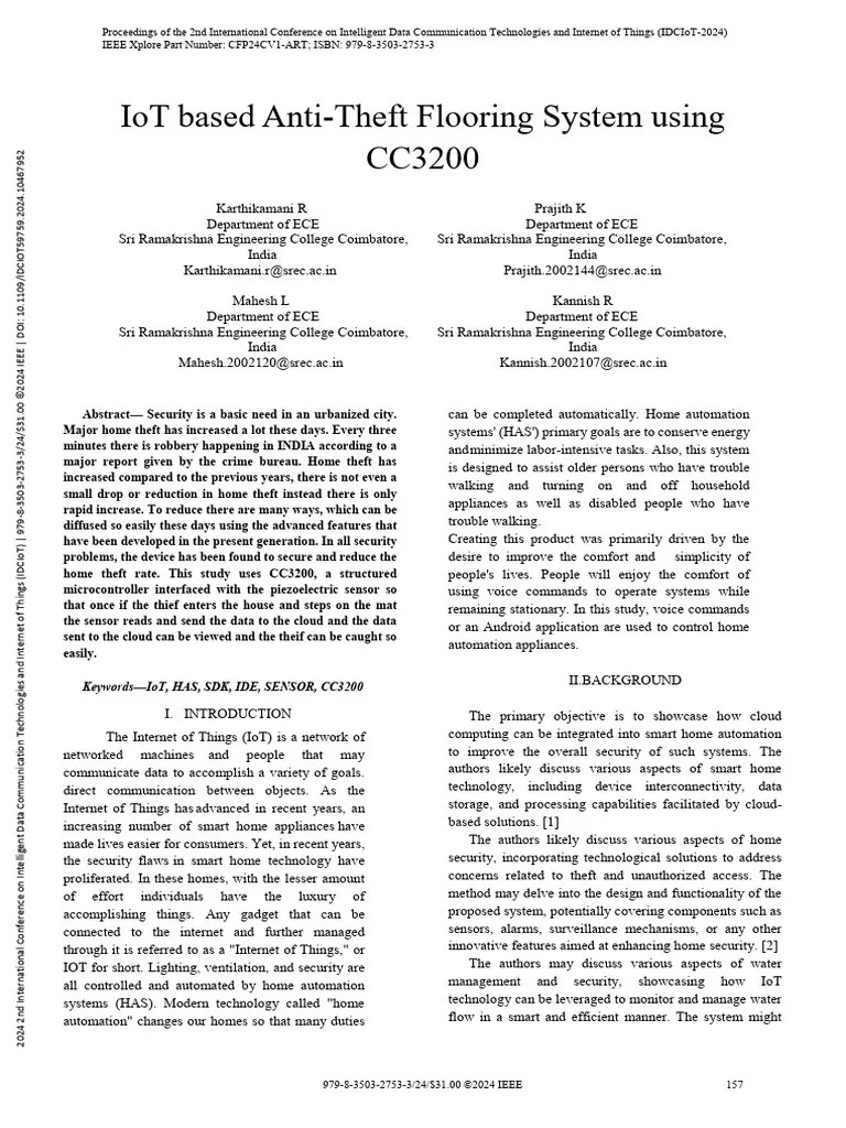 IoT Based Anti-Theft Flooring System Using CC3200 | PDF | Internet Of ...
