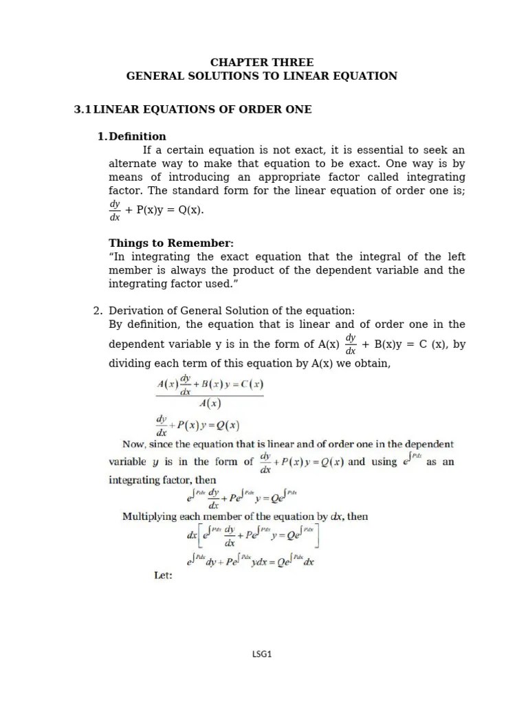 Chapter 3 Diff. Equations | PDF | Equations | Differential Calculus