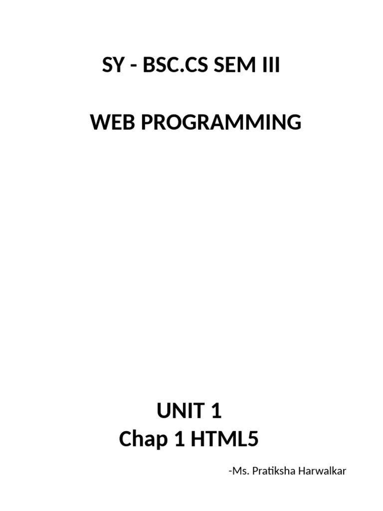 Chap 1 HTML5 | PDF | Hyperlink | Html Element