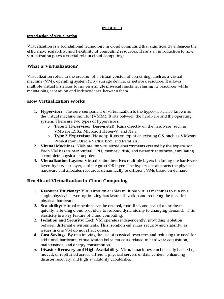 Module - 3 (1) | PDF | Virtualization | Cloud Computing