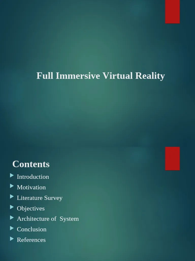 Full Immersive Multi-User Virtual Reality | PDF | Virtual Reality ...