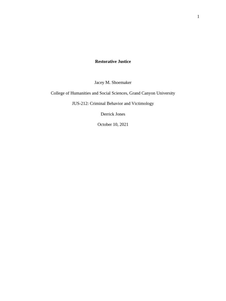 Restorative Justice | PDF | Restorative Justice | Crimes