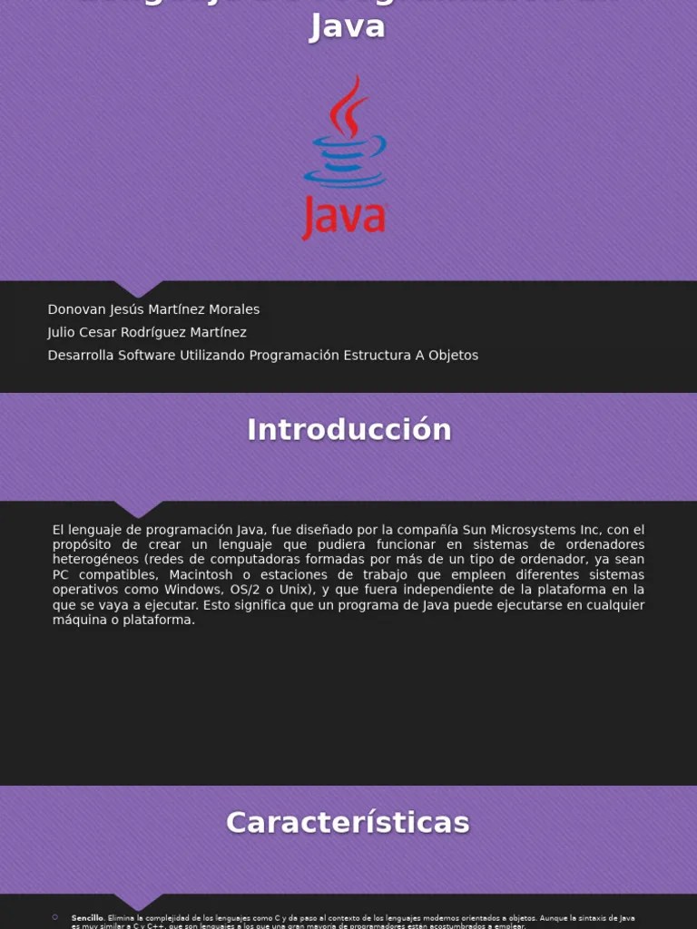 Características Y Ventajas De Java | PDF | Java (lenguaje De ...