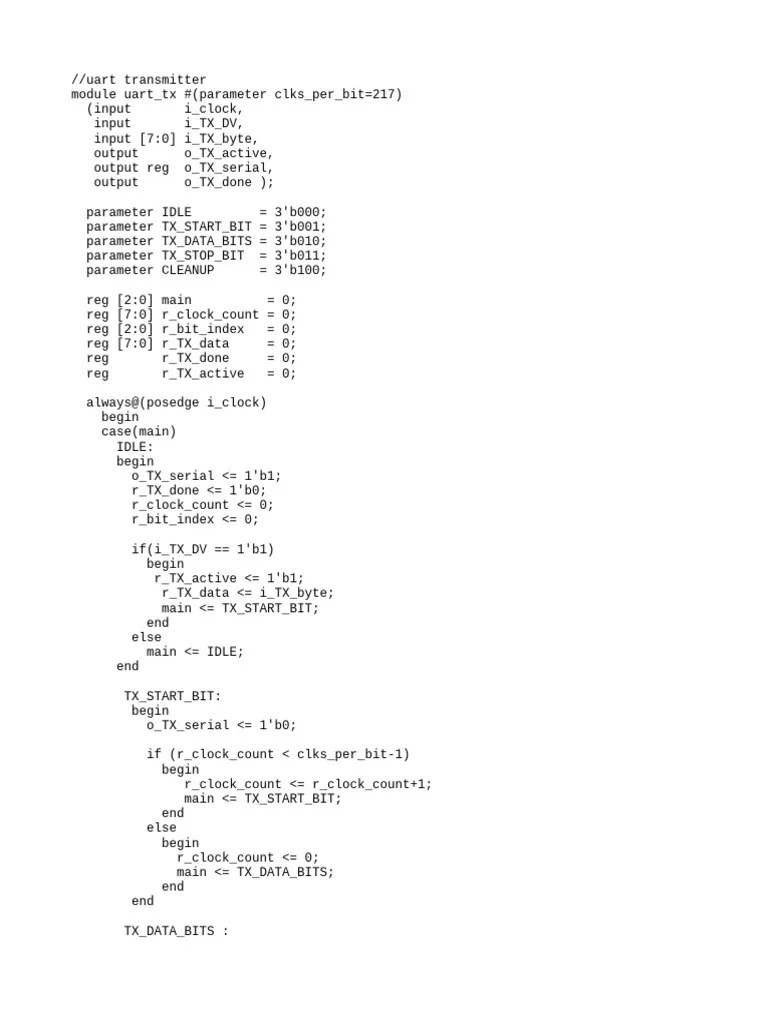 Uart_design_verilog | PDF | Electronics | Computer Programming