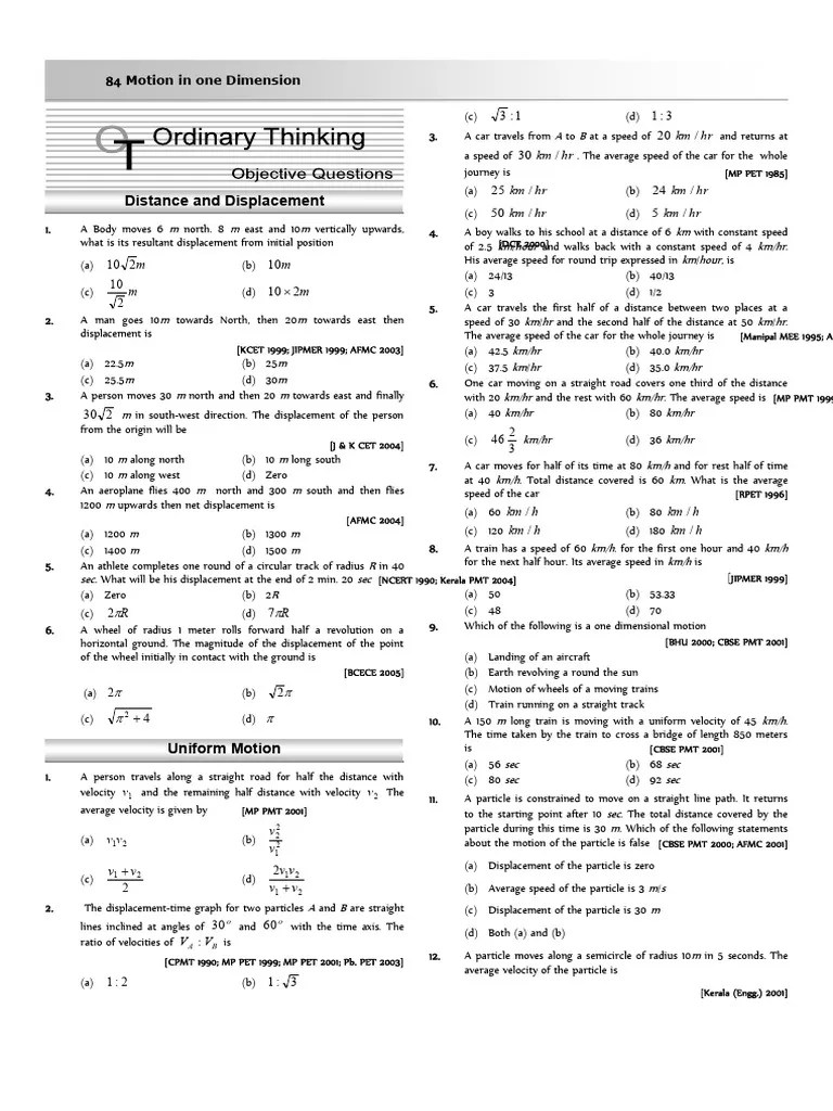 Motion In 1d 1 | PDF | Acceleration | Mechanics