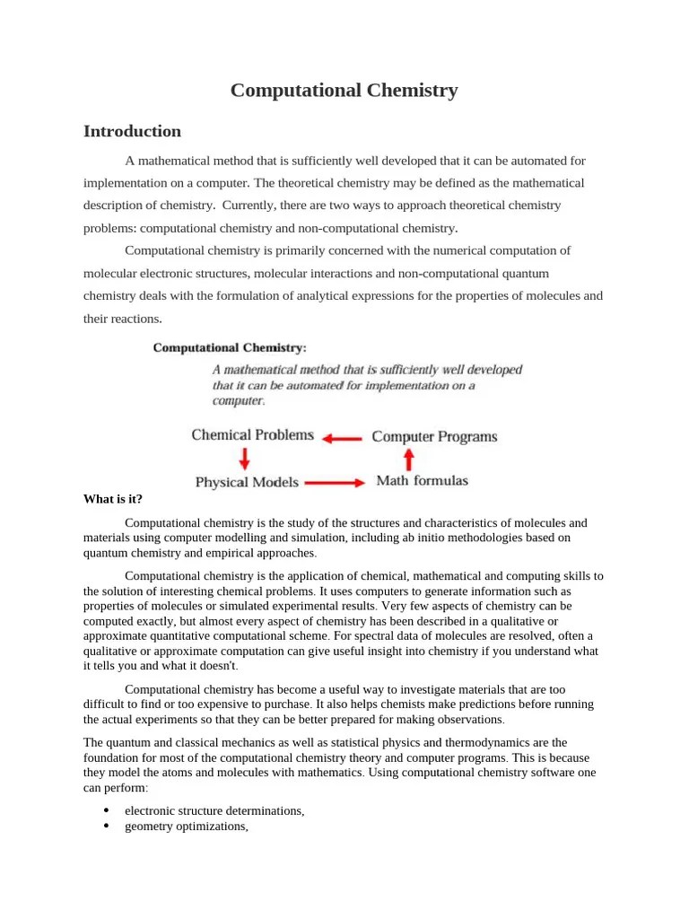 Computational Chemistry1 | PDF | Computational Chemistry | Hartree–Fock Method