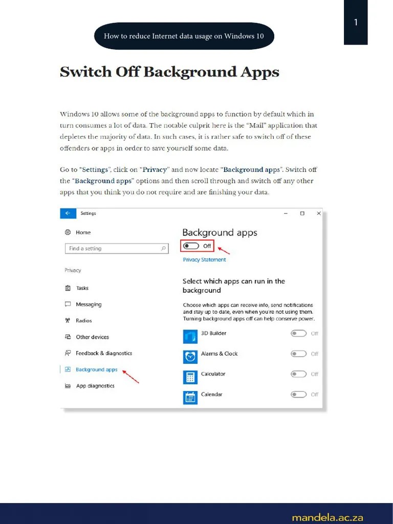 How To Reduce Internet Data Usage On Windows 10 | PDF