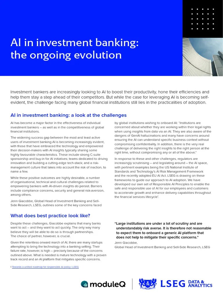 AI In Investment Bank | PDF | Artificial Intelligence | Intelligence ...