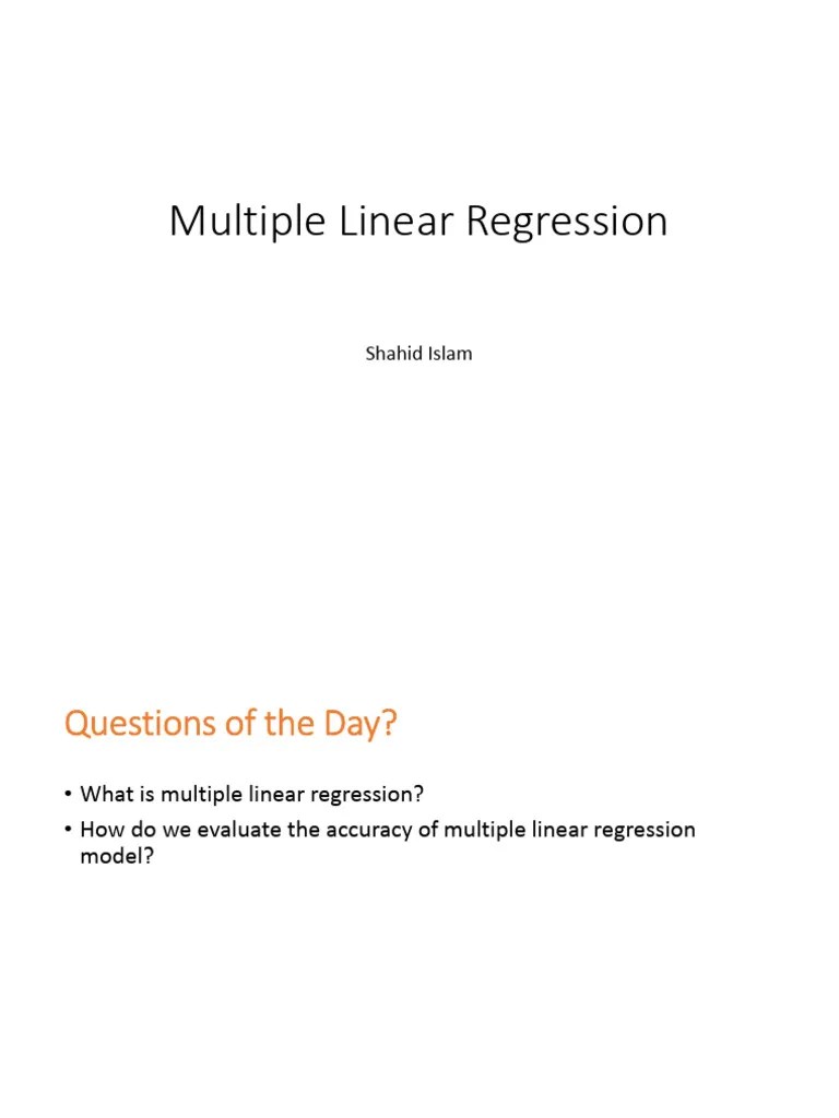 Lec 5-MLR | PDF | Errors And Residuals | Linear Regression
