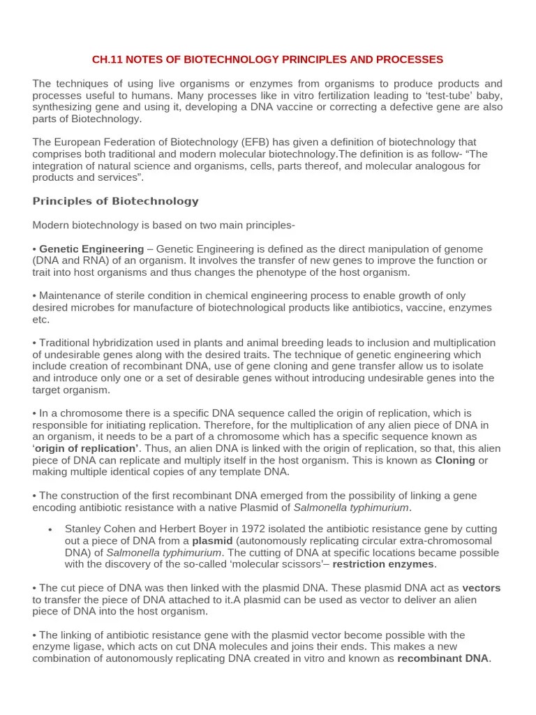 Chapter 11 BIOTECHNOLOGY | PDF | Molecular Cloning | Restriction Enzyme