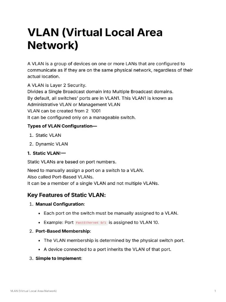 Exploring VLANs (Virtual Local Area Networks) ! | PDF