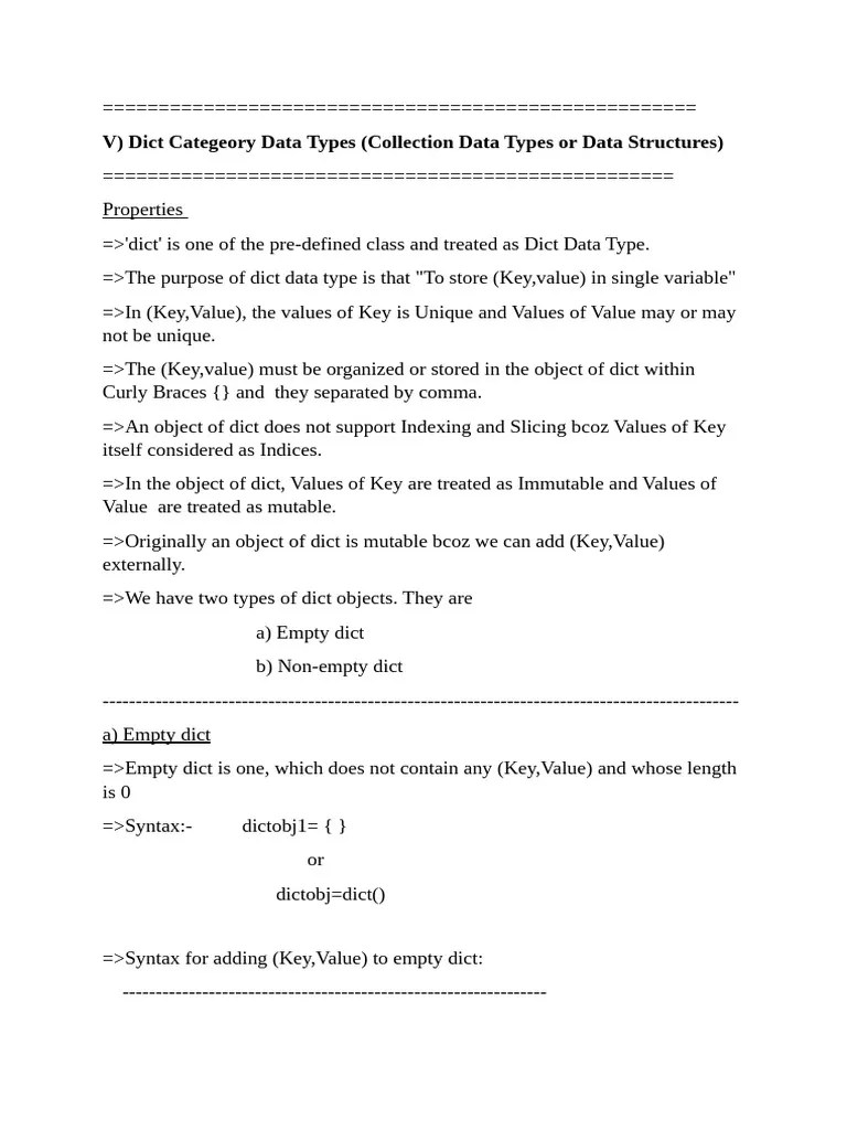 Python_notes_dict | PDF | Software Development | Computer Programming