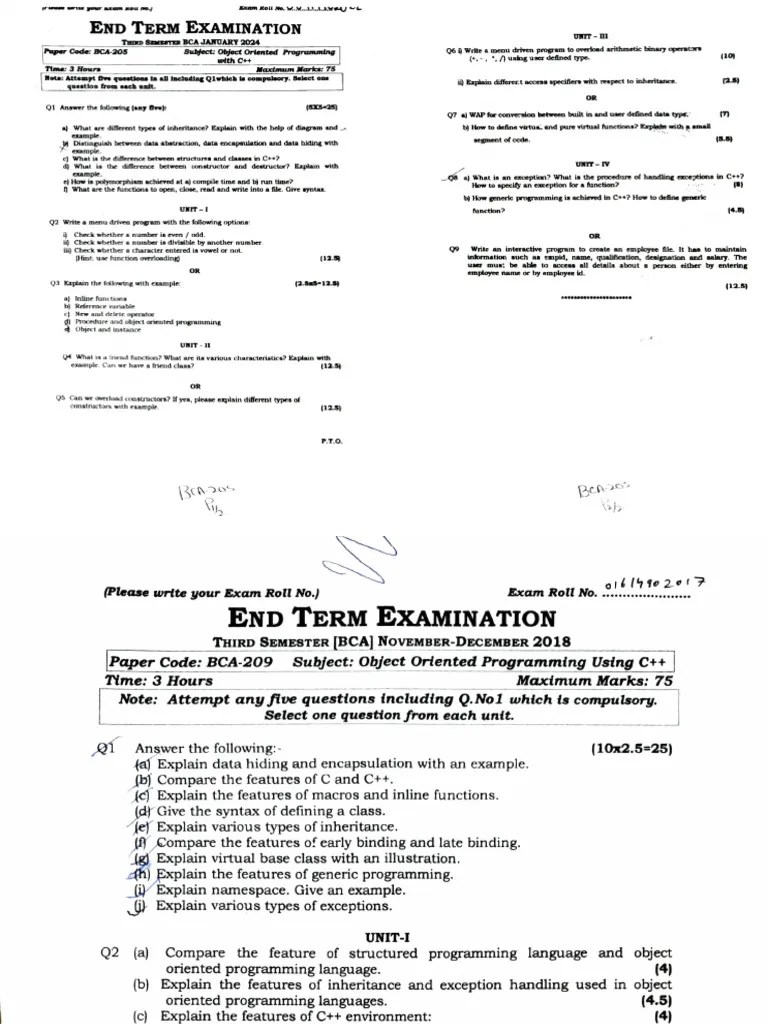 Oops With C++ PYQ | PDF | C++ | Method (Computer Programming)