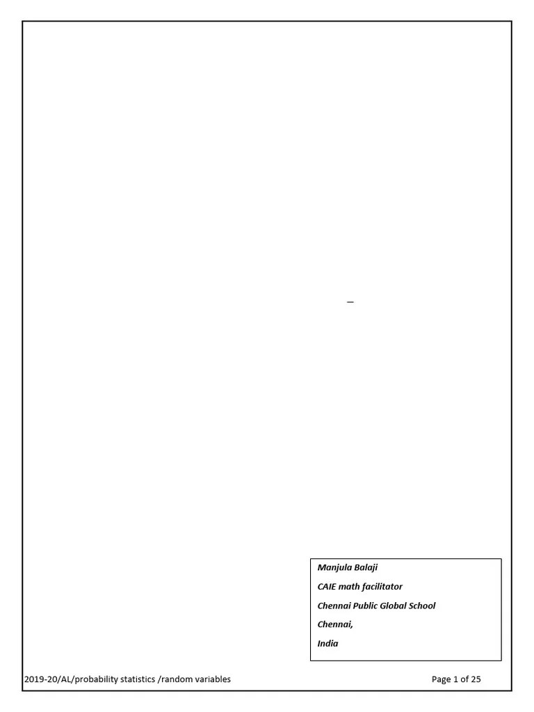S2 Continuous Random Variable Exercise | PDF | Mathematical And Quantitative Methods (Economics ...