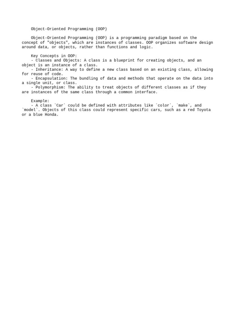 Object Oriented Programming OOP | PDF