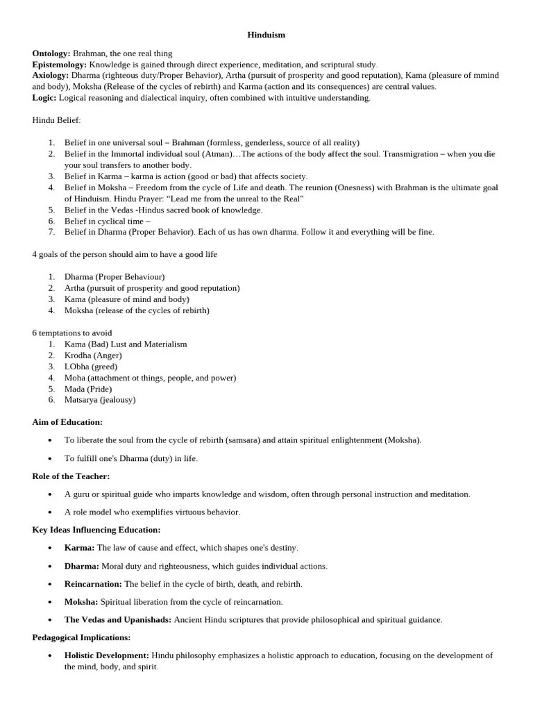 Hinduism | PDF | Moksha | Four Noble Truths