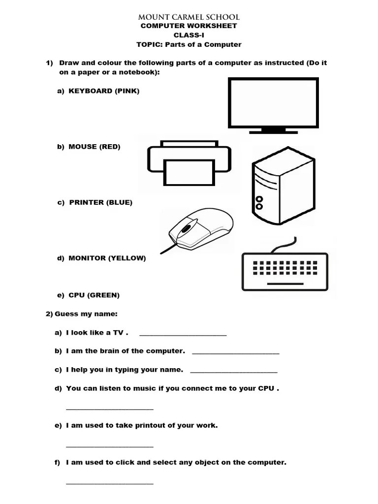 Parts Of A Computer- Class1 (1) | PDF