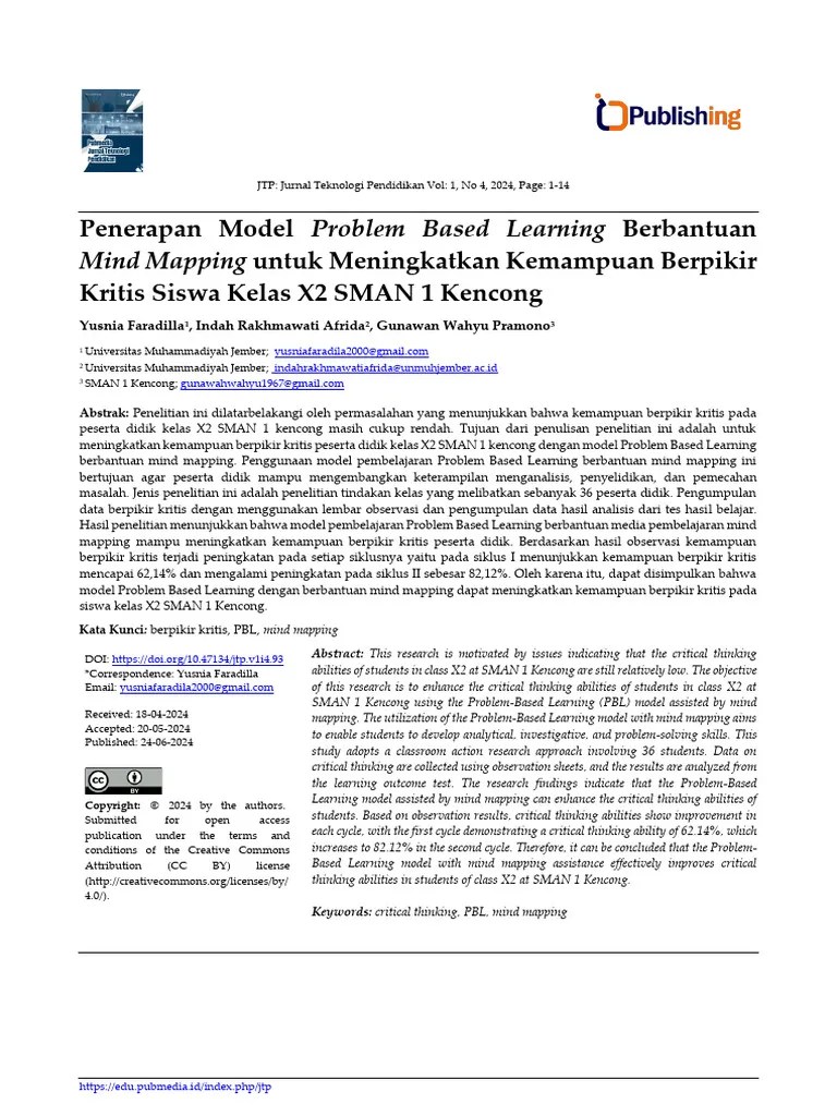 Penerapan Model Problem Based Learning Berbantuan | PDF