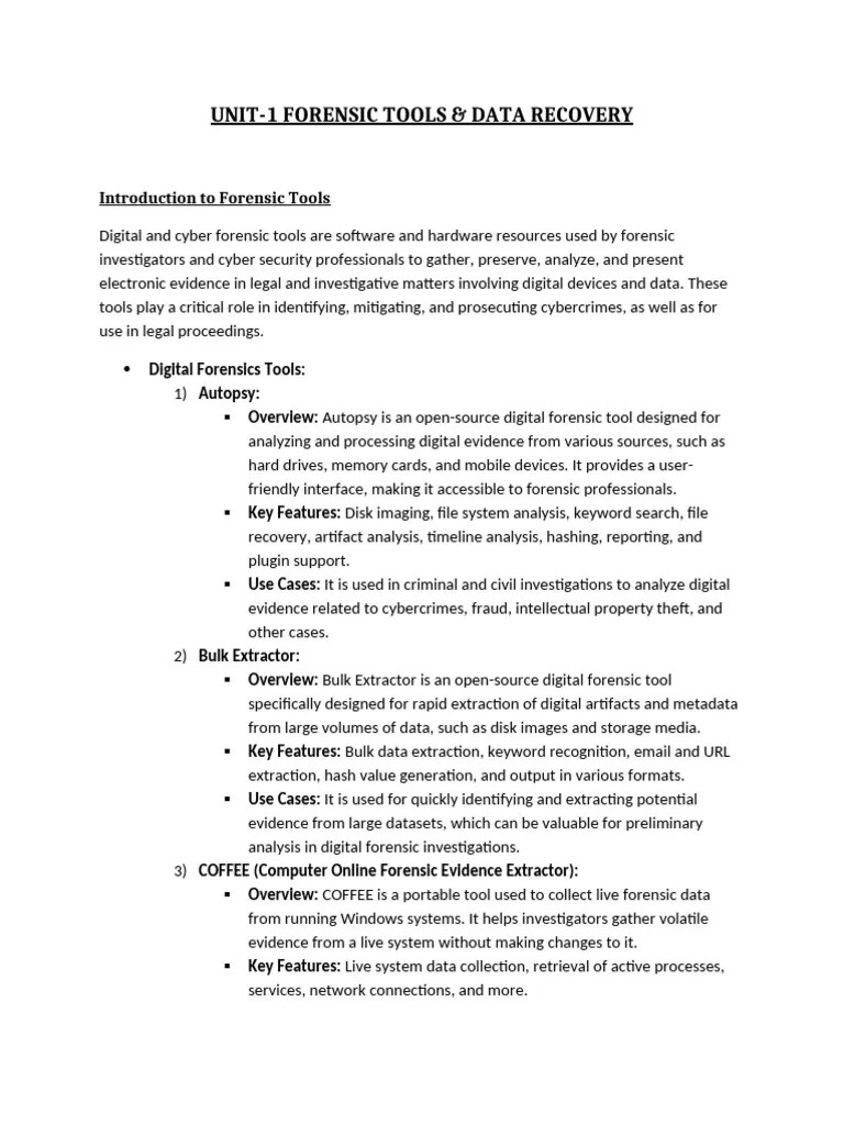 Unit-1 D&C Forensics | PDF | Digital Forensics | Computer Forensics
