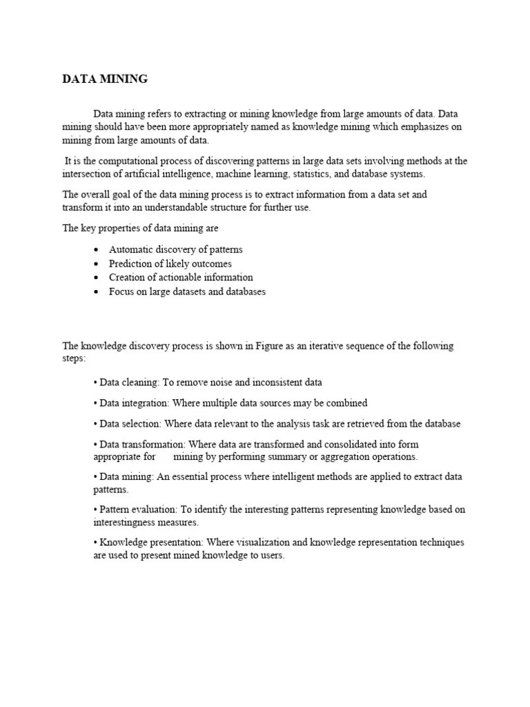 Data Mining Notes | PDF | Data Mining | Data