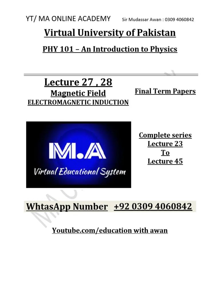 PHY 101 Lec 27 28 | PDF