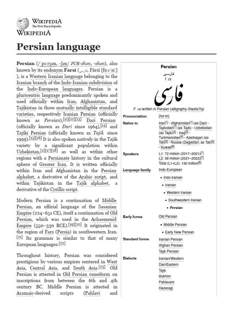 Persian | PDF | Persian Language | Iran