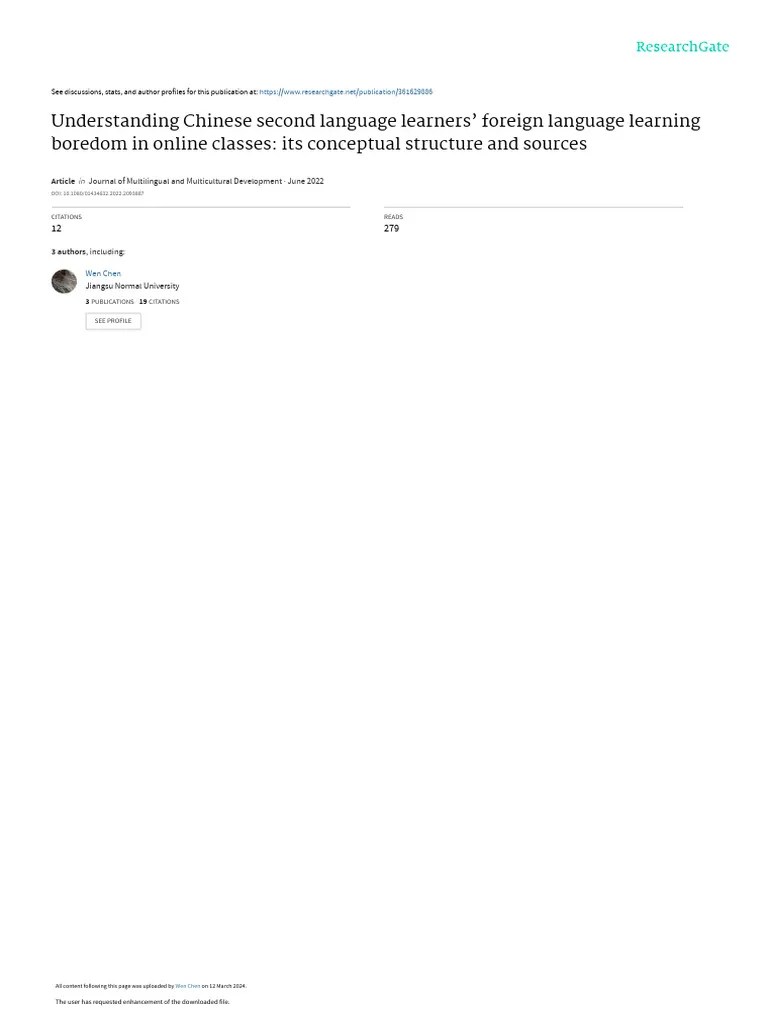 Understanding Chinese Second Language Learners Foreign Language ...