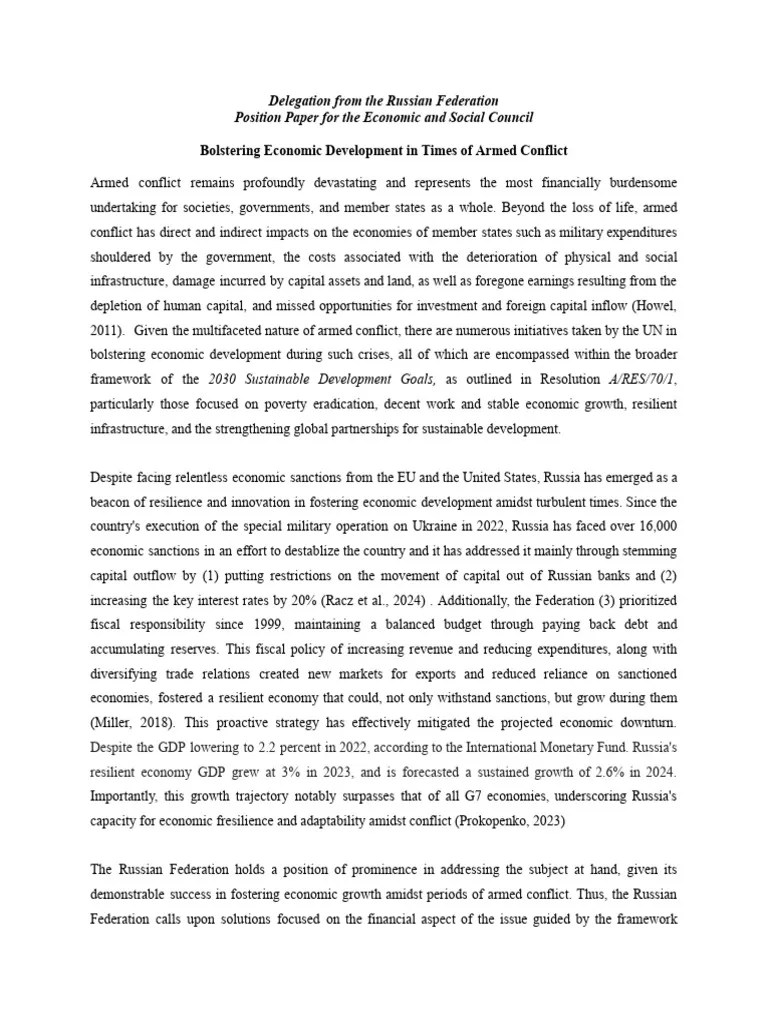 Russia S Economic Resilience In Conflict Pdf United Nations