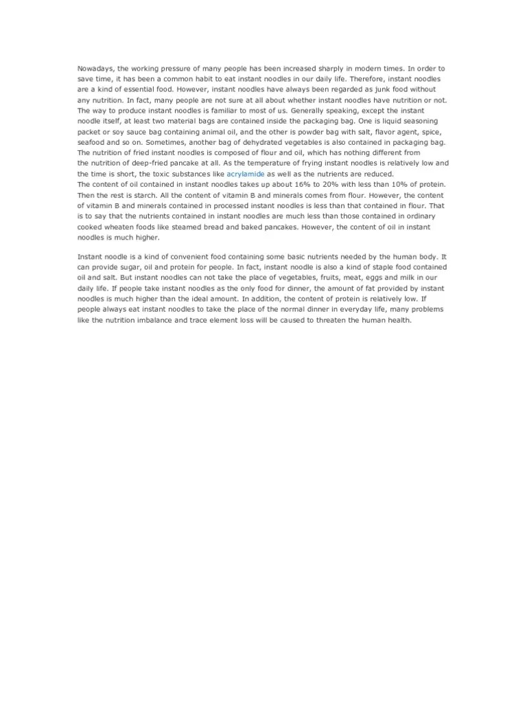 Instant Noodles | PDF | Foods | Soup