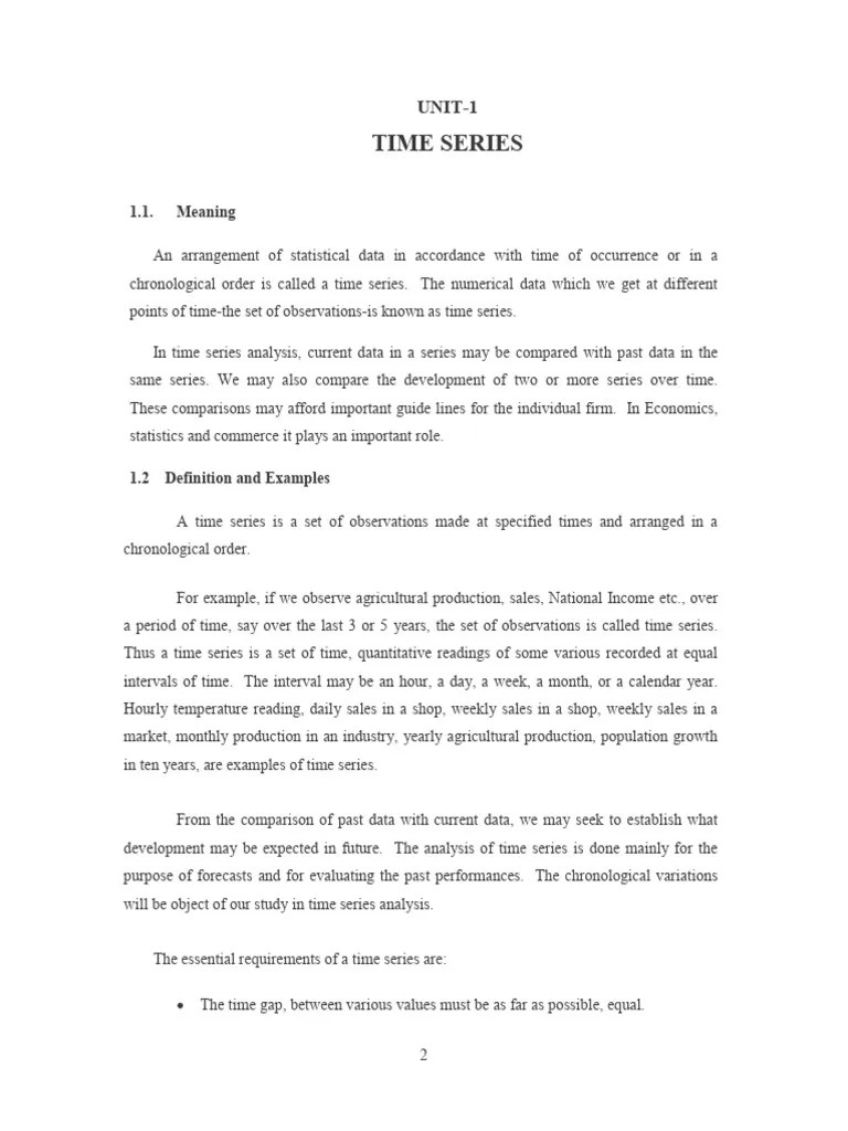 Time Series Notes | PDF | Time Series | Moving Average