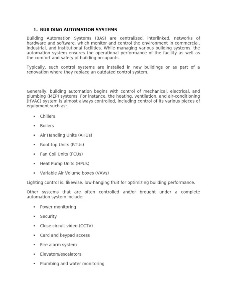 Understanding Building Automation And Control Systems | PDF | Building ...