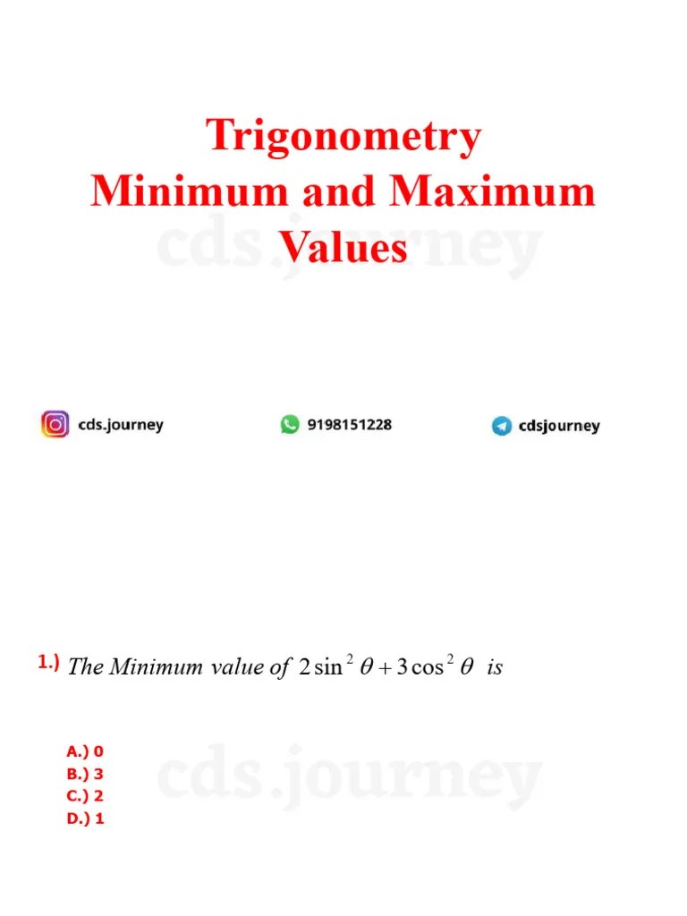 Trigonmentry-Maxima & Minima | PDF | Mathematics | Applied Mathematics