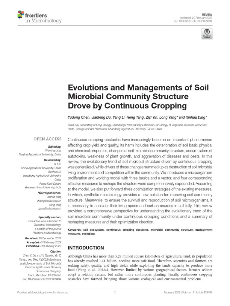 Evolutions And Managements Of Soil Microbial Community Structure Drove ...