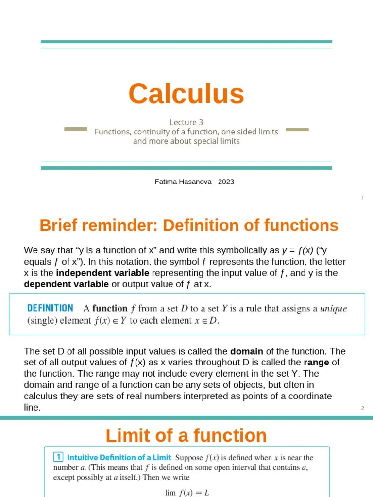 Calculus_Lec3 | PDF | Function (Mathematics) | Continuous Function