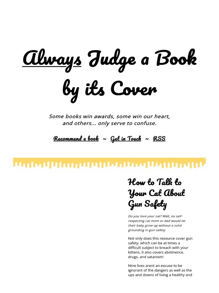 Always Judge A Book By Its Cover | PDF