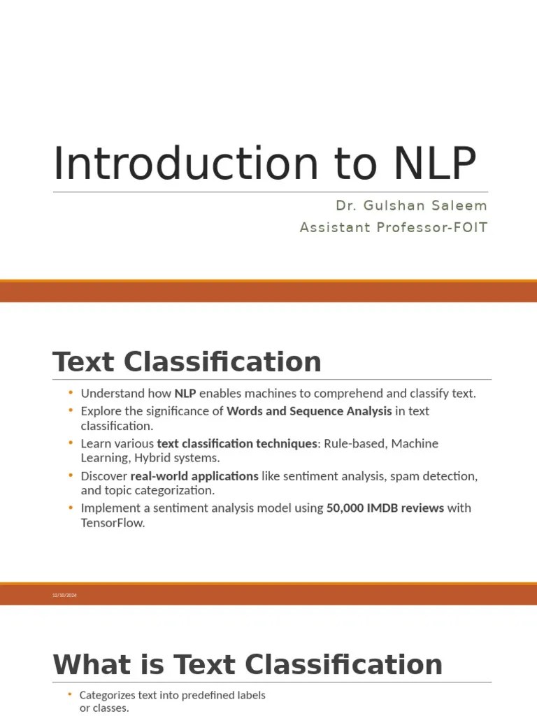 Text Classification Week 6 | PDF | Statistical Classification | Machine ...
