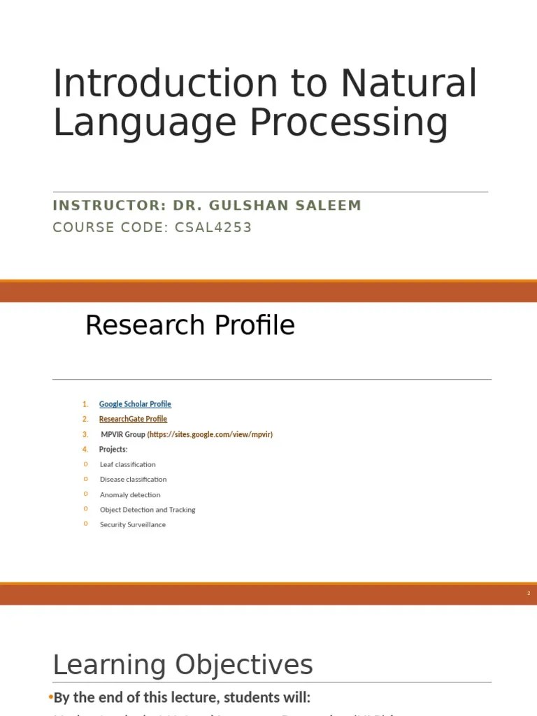 Introduction To Natural Language Processing | PDF | Artificial ...
