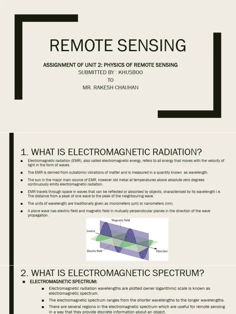 Unit 2 Remote Sensing | PDF | Electromagnetic Radiation | Electromagnetic Spectrum