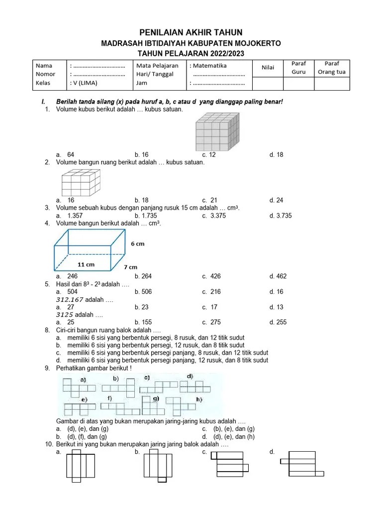 Soal Pat Kelas 5 Matematika | PDF